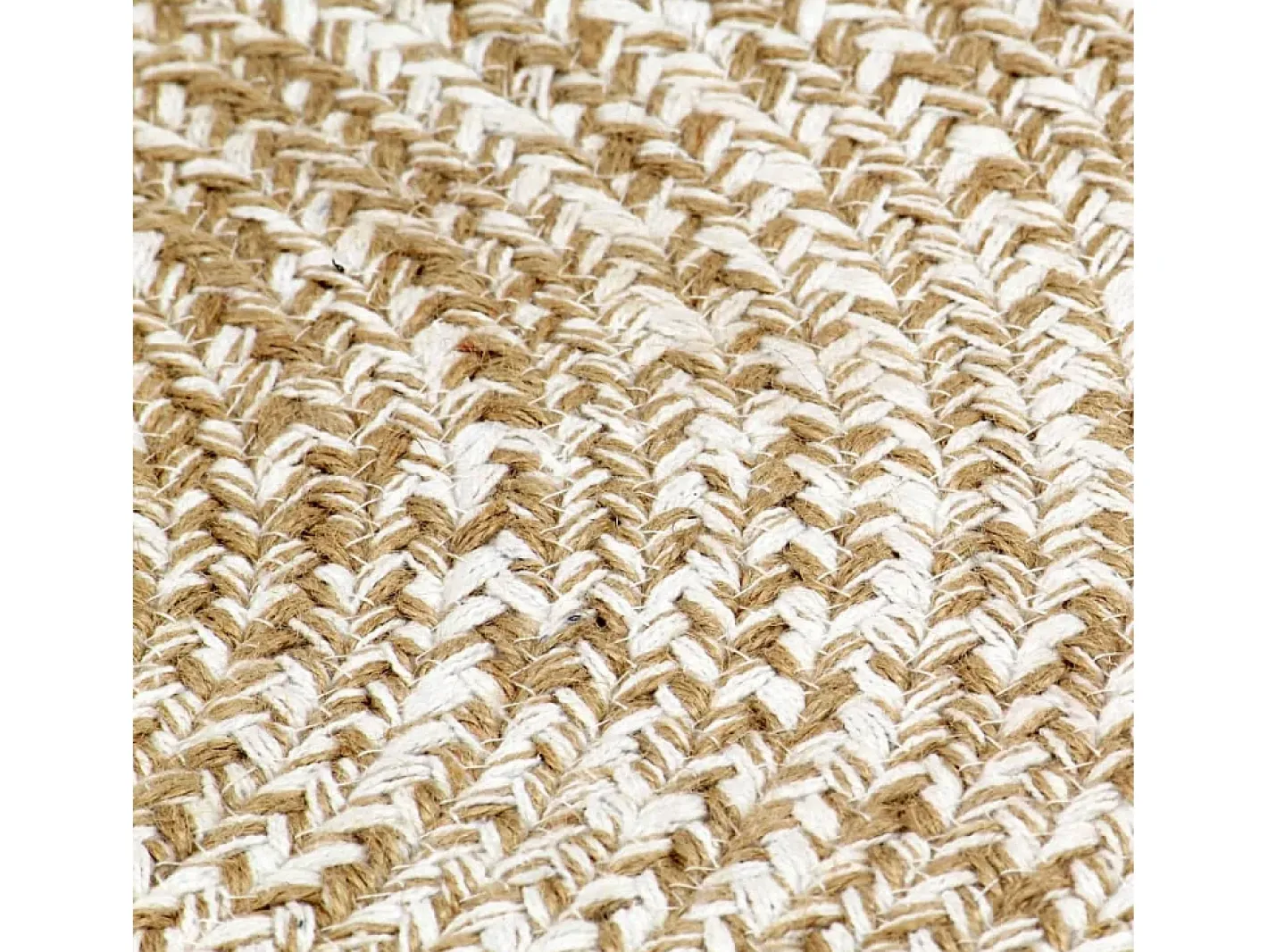 Clicnbuy Alfombra hecha a mano de yute blanca y natural 150 cm Blanco Online
