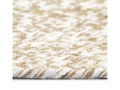 Clicnbuy Alfombra hecha a mano de yute blanca y natural 150 cm Blanco Online