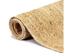 Clicnbuy Alfombra De Salón-Alfombra hecha a mano de yute natural 80x160 cm Marru00f3n