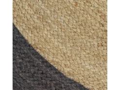 Outlet Alfombra hecha a mano de yute con borde oscuro 150 cm ES16933 Gris