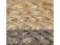 Alfombra De Salón|Alfombra Redonda-Alfombra hecha a mano de yute con borde 150 cm ES61338 Gris