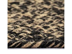 Discount Clicnbuy Alfombra hecha a mano de yute marrón y 210 cm Negro