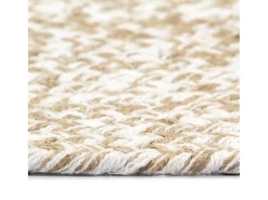 Sale Clicnbuy Alfombra hecha a mano de yute blanca y natural 90 cm Blanco