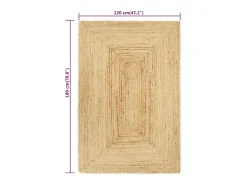 Clicnbuy Alfombra hecha a mano de yute natural 120x180 cm Marru00f3n New