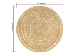 Alfombra hecha a mano Yute trenzado 210 cm Marru00f3n New