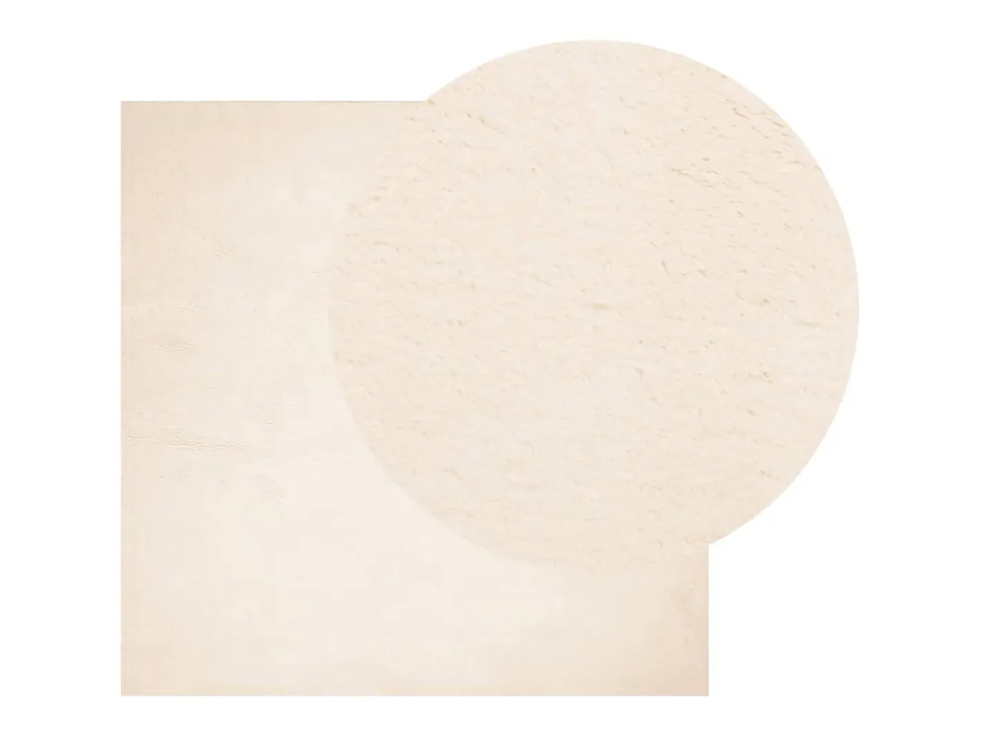 New Alfombra HUARTE de pelo corto suave y lavable 120x120 cm Beige