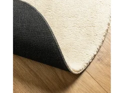 Alfombra De Cocina|Alfombra Redonda-Alfombra HUARTE de pelo corto suave y lavable color crema Ø 120 cm Blanco
