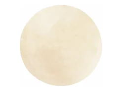 Discount Alfombra HUARTE de pelo corto suave y lavable en color crema, Ø 80 cm Blanco