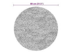 Discount Alfombra HUARTE de pelo corto suave y lavable en color crema, Ø 80 cm Blanco