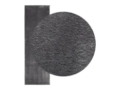Alfombra De Cocina-Alfombra HUARTE de pelo corto suave y lavable en color antracita 80x250cm Gris