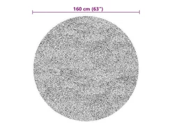 Alfombra HUARTE de pelo corto suave y lavable en color Ø 160 cm Negro New