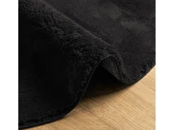 Alfombra HUARTE de pelo corto suave y lavable en color Ø 160 cm Negro New