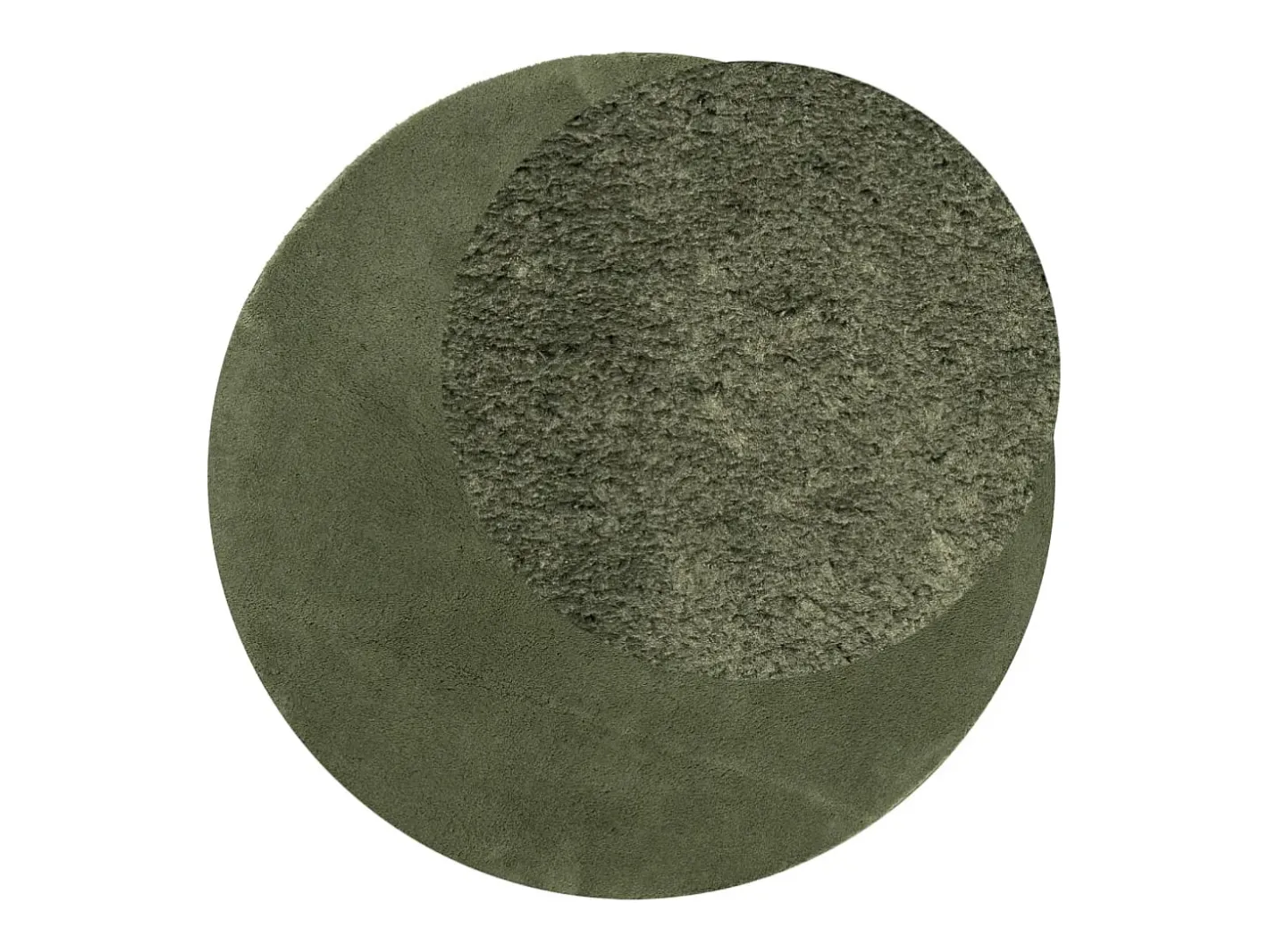 Alfombra HUARTE de pelo corto suave y lavable, bosque, Ø 100 cm Verde Sale