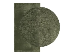Alfombra HUARTE de pelo corto suave y lavable bosque 60x110cm Verde Clearance