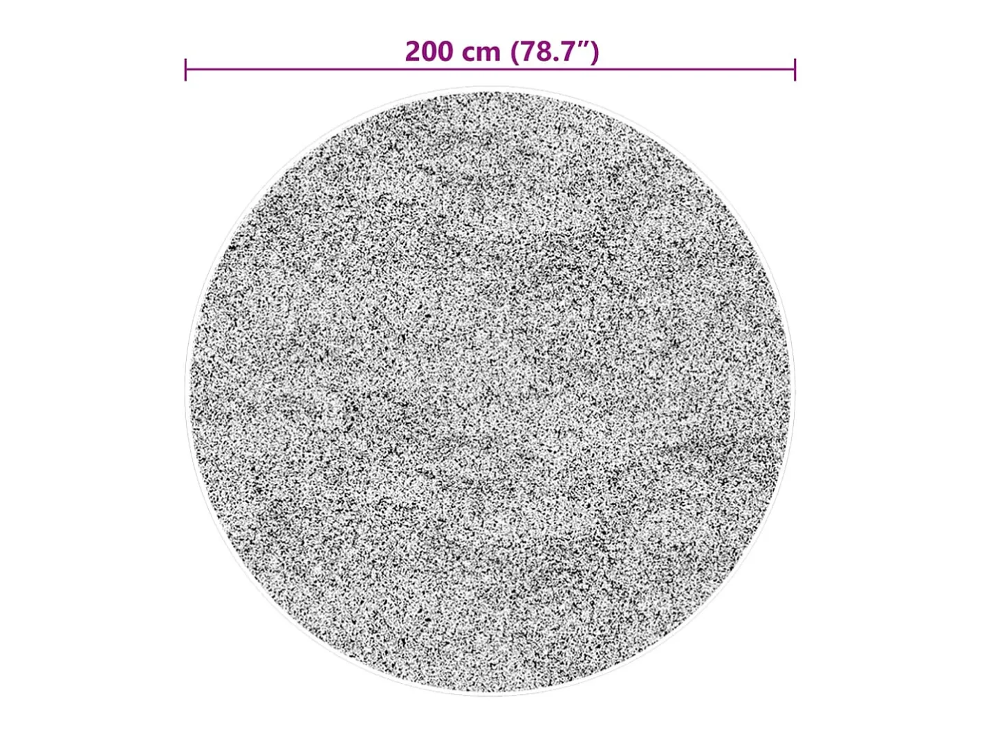 Alfombra HUARTE de pelo corto suave y lavable en color Ø 200 cm Negro Hot