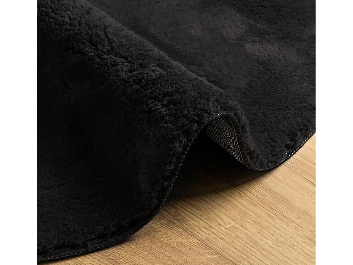 Alfombra HUARTE de pelo corto suave y lavable en color Ø 200 cm Negro Hot