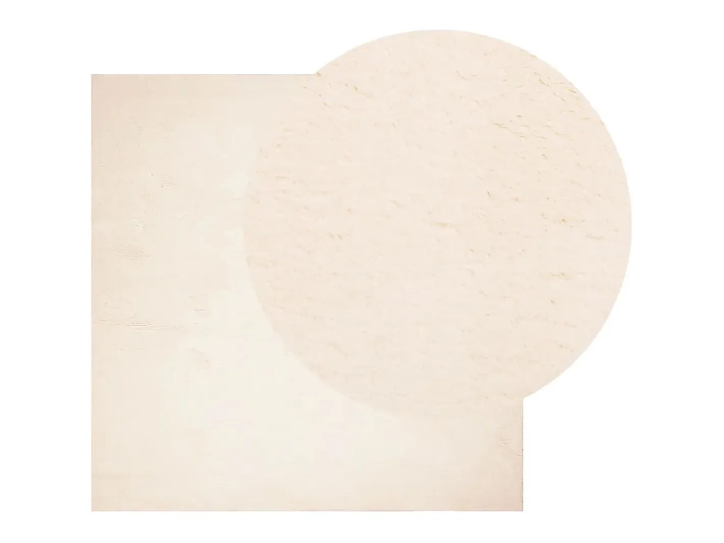 Alfombra HUARTE de pelo corto suave y lavable 240x240 cm Beige Discount