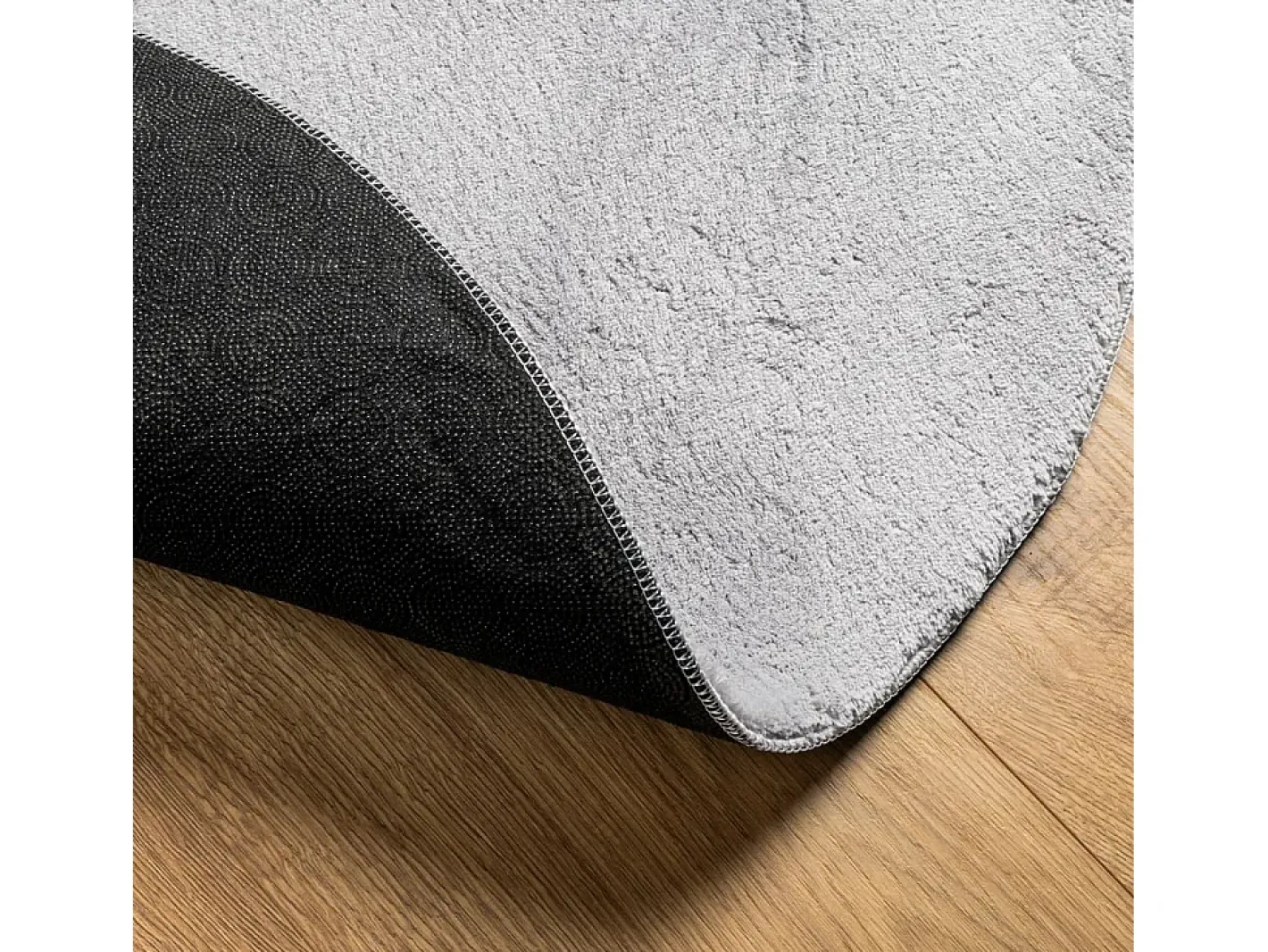 Alfombra De Cocina|Alfombra Redonda-Alfombra HUARTE de pelo corto suave y lavable, , Ø 120 cm Gris