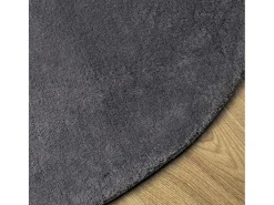 Alfombra De Cocina|Alfombra Redonda-Alfombra HUARTE de pelo corto suave y lavable en color antracita Ø 160 cm Gris