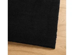 Alfombra De Cocina-Alfombra HUARTE de pelo corto suave y lavable negra 200x280 cm Negro