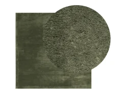 New Alfombra HUARTE de pelo corto suave y lavable color bosque 120x120 cm Verde