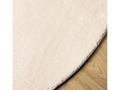 Hot Alfombra HUARTE de pelo corto suave y lavable en color Ø 200 cm Beige