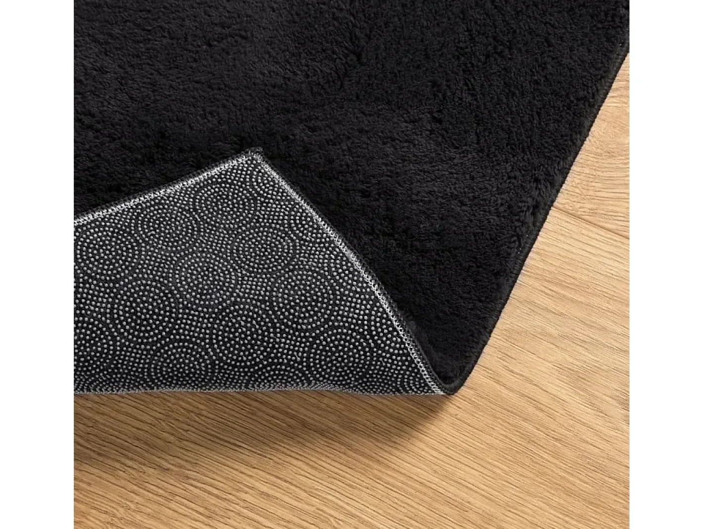 Best Alfombra HUARTE de pelo corto suave y lavable negra 80x200 cm Negro