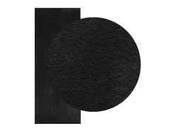 Best Alfombra HUARTE de pelo corto suave y lavable negra 80x200 cm Negro