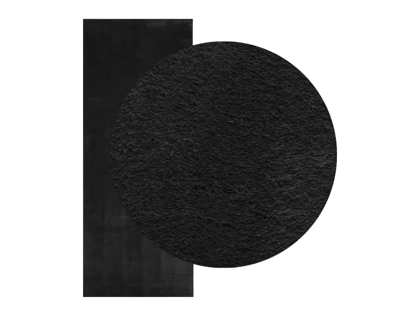 Best Alfombra HUARTE de pelo corto suave y lavable negra 80x200 cm Negro