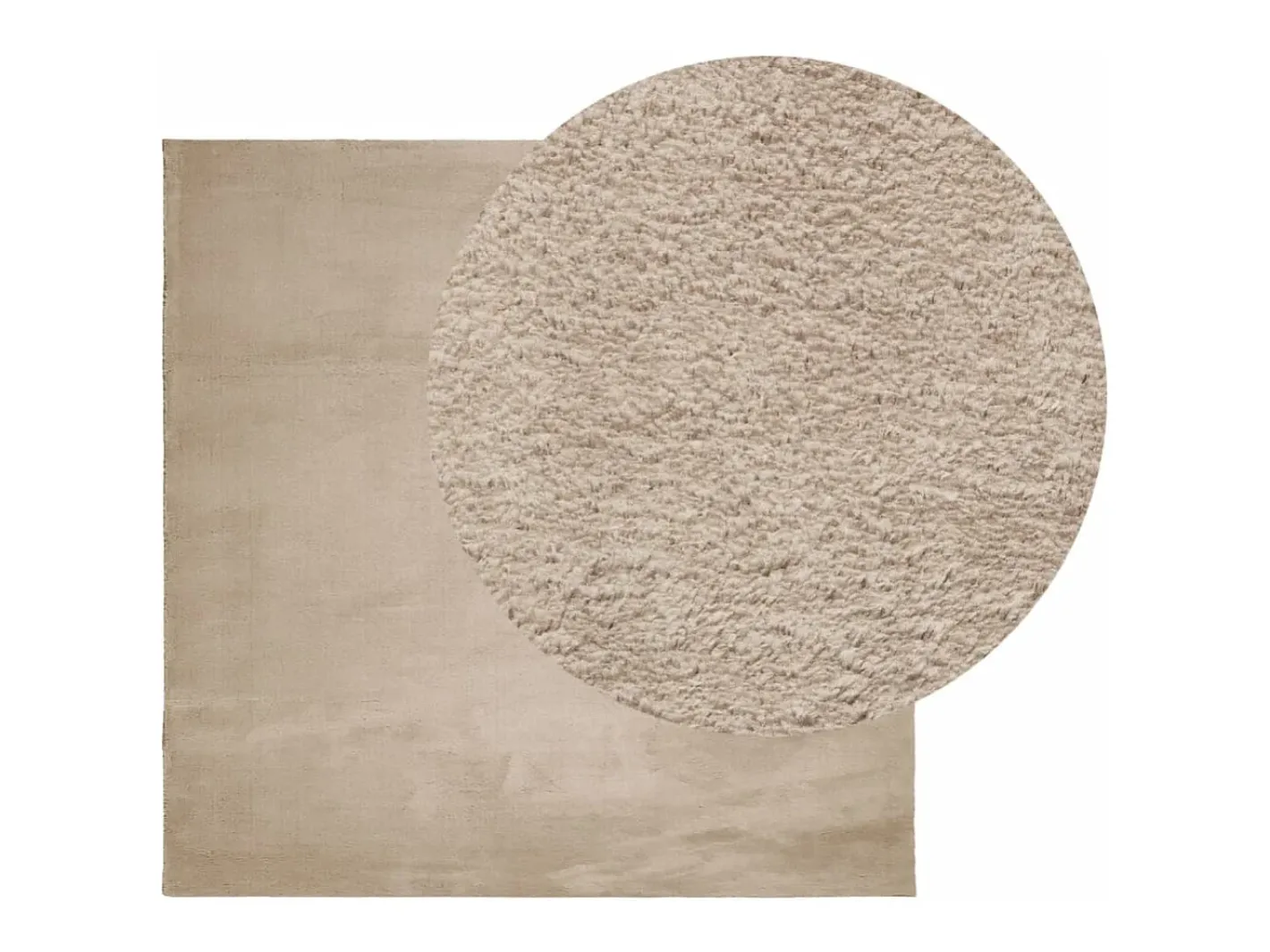 Discount Alfombra HUARTE de pelo corto suave y lavable arena 240x240 cm Marru00f3n