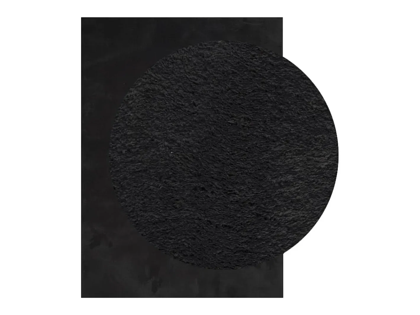 Alfombra HUARTE de pelo corto suave y lavable negra 120x170 cm Negro Clearance