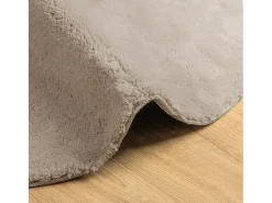 New Alfombra HUARTE de pelo corto suave y lavable, color arena, Ø 80 cm Marru00f3n