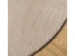 Alfombra HUARTE de pelo corto suave y lavable, color arena, Ø 120 cm Marru00f3n New