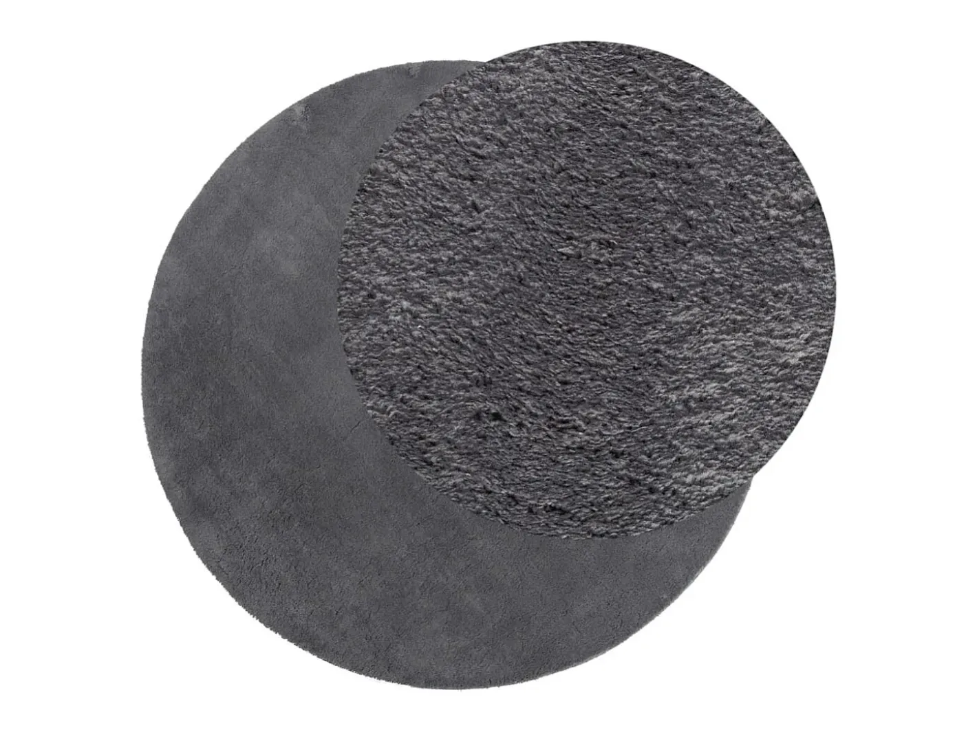 Alfombra De Cocina|Alfombra Redonda-Alfombra HUARTE de pelo corto suave y lavable, color antracita, Ø 80 cm Gris