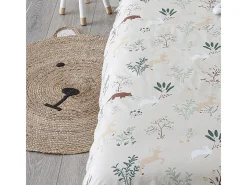 Atmosphera for Kids Alfombra Infantil|Alfombra Redonda-Alfombra Infantil Redonda 100 cm en Yute Natural con Motivo Cabeza de Osito - Decoración Moderna y Fácil de Mantener Beige