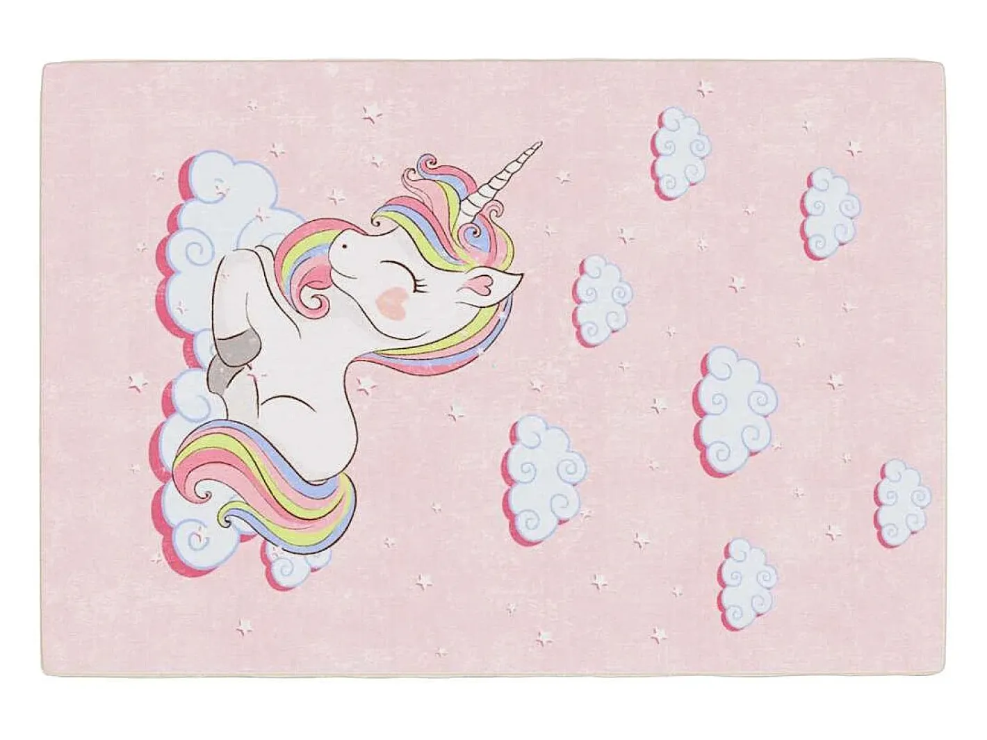 Alfombra infantil 160x230 cm unicornio antideslizante lavable Rosa