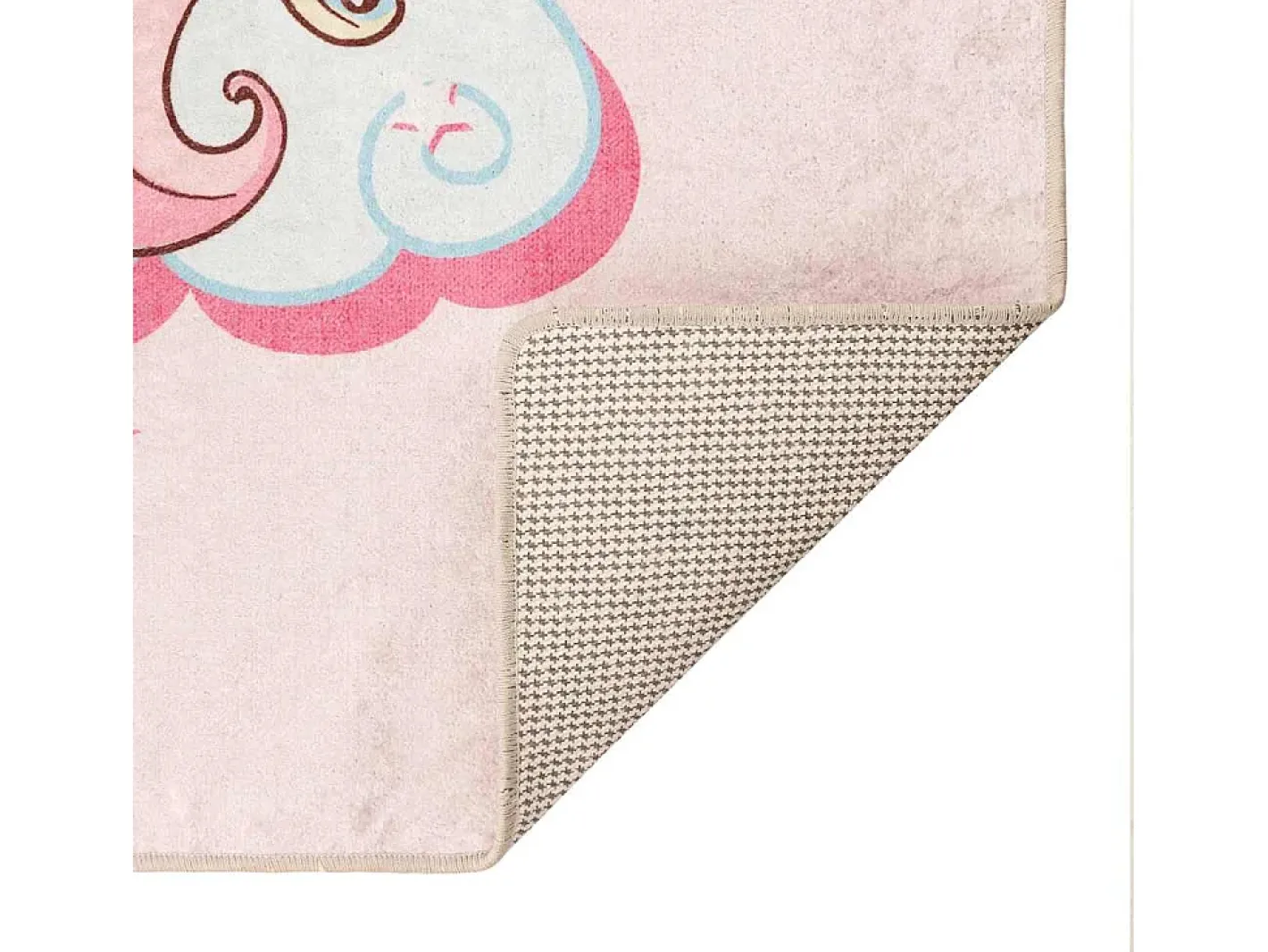 Alfombra infantil 160x230 cm unicornio antideslizante lavable Rosa