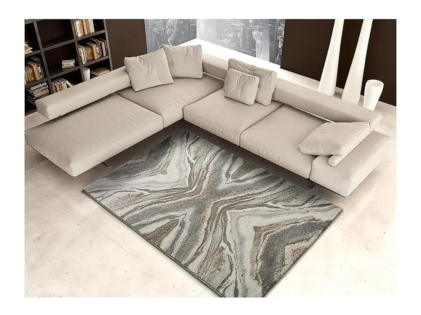 Alfombra interior - abstracto - - 80 x 150 cm - WEIMAR Beige Outlet