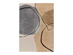 Alfombra interior - abstracto - beige / gris - 80 x 150 cm - LESSIA Gris / Beige Discount