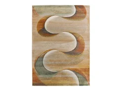 New Alfombra interior - abstracto - terracota - 120 x 170 cm - LIBET Naranja / Verde / Beige / Multicolor