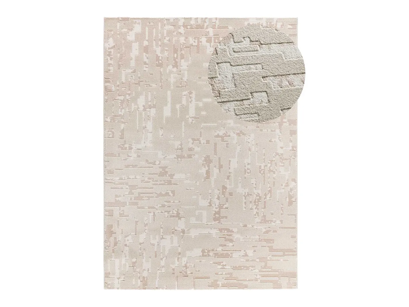 Alfombra interior - abstracto con relieve - - 80 x 150 cm - BARESA Beige Discount