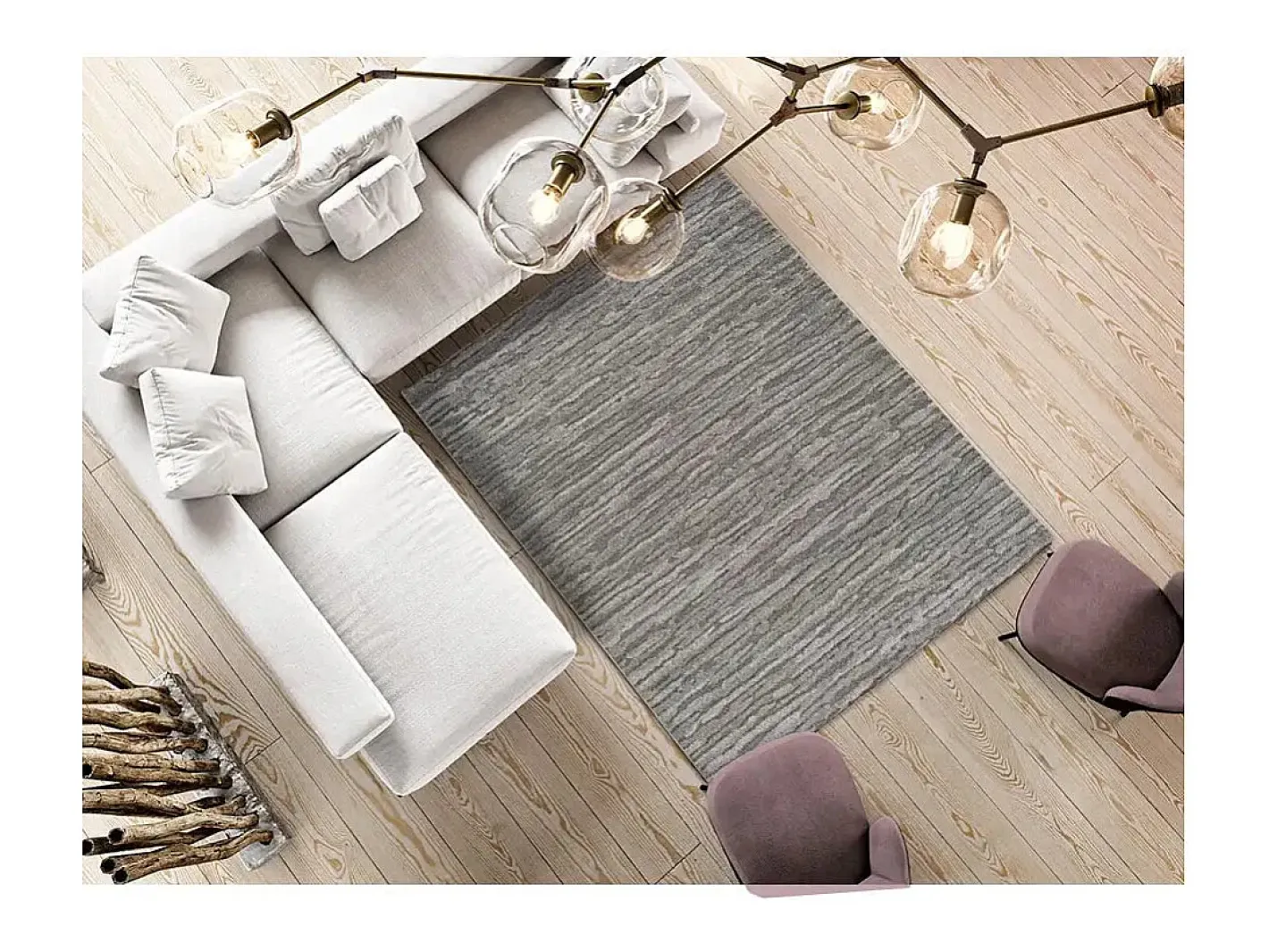 Clearance Alfombra interior - abstracto con relieve - - 80 x 150 cm - YEN Gris