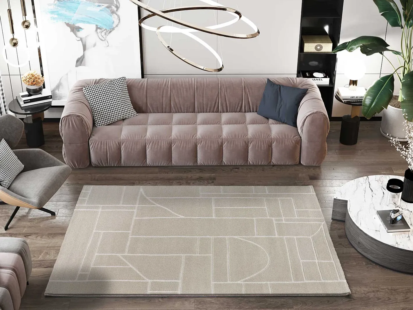 Alfombra interior - abstracto - - 200 x 300 cm - HL-ETHNIC Crema Hot