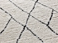 Hot Alfombra interior - bereber con relieve - blanco - 160 x 230 cm - TURIN Negro / Blanco