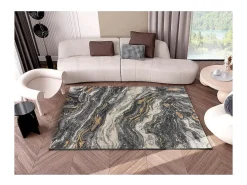 Clearance Alfombra interior - efecto mármol - - 80 x 150 cm - MARMOL ONDA Gris