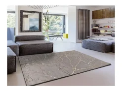Hot Alfombra interior - efecto mármol - - 200 x 290 cm - CREATION Gris