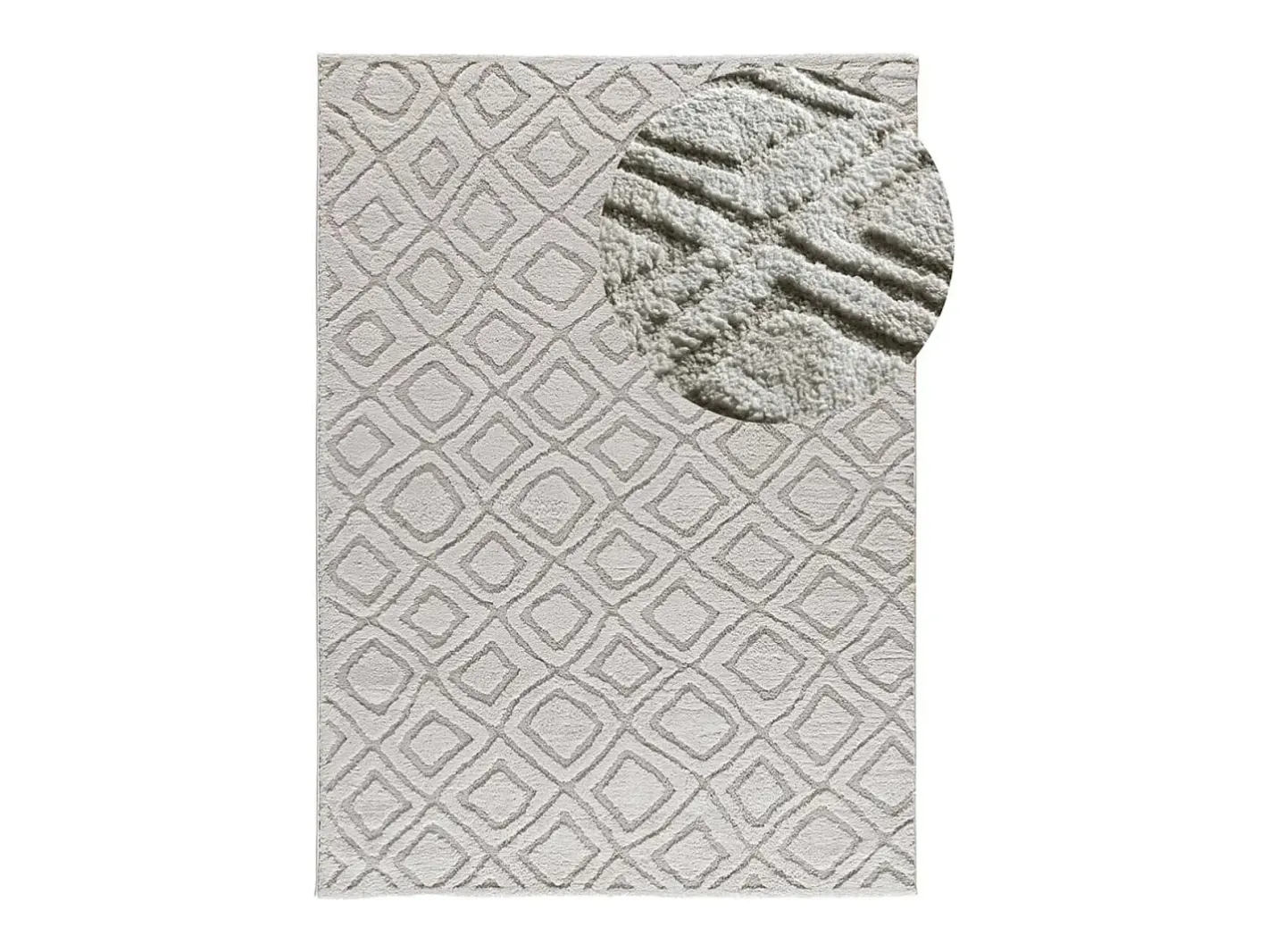 Alfombra interior - escandinavo con relieve - gris - 126 x 190 cm - JUNO Gris claro New