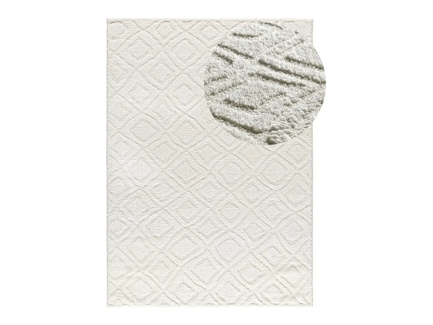 Alfombra interior - escandinavo con relieve - - 152 x 235 cm - JUNO Blanco