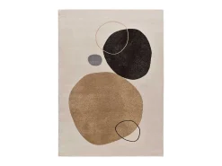 Alfombra De Salón-Alfombra interior - formas orgánicas - beige / negro - 80 x 150 cm - LESSIA Negro / Beige