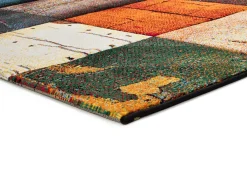 Alfombra interior - geométrico - multicolor - 140 x 200 cm - SYBIL Naranja / Verde / Beige / Amarillo / Multicolor Sale